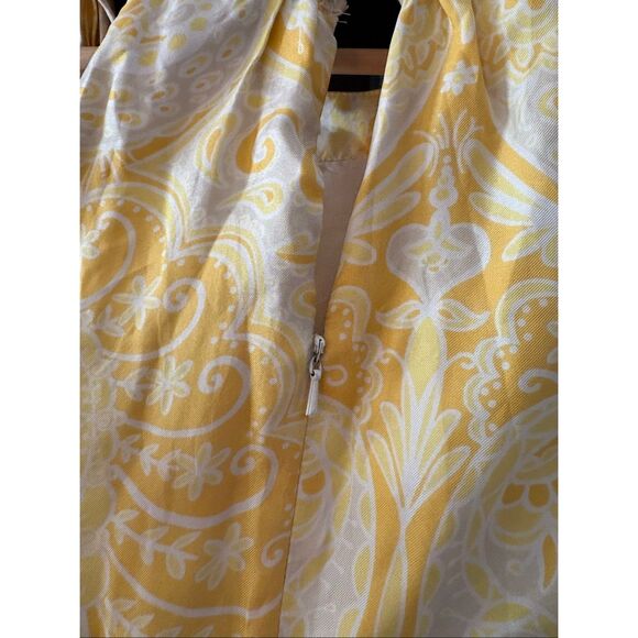 Vintage White Tag Lilly Pulitzer 100% Silk Yellow & White Midi Dress Size 2 - Picture 8 of 8